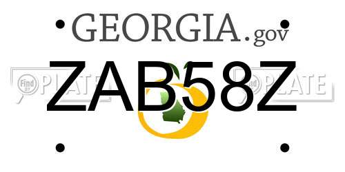 ZAB58Z Georgia License Plate