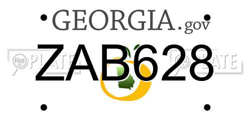 ZAB628 Georgia License Plate
