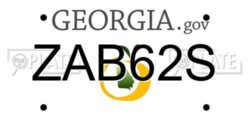 ZAB62S Georgia License Plate