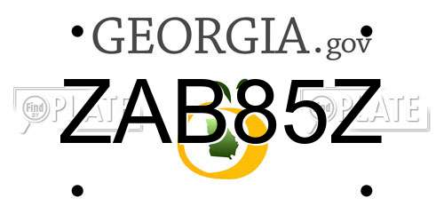 ZAB85Z Georgia License Plate