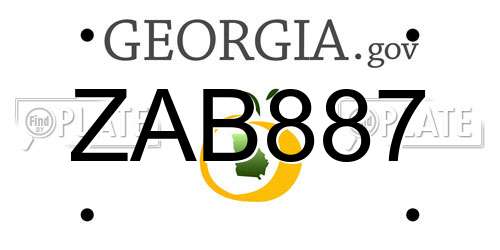 ZAB887 Georgia License Plate