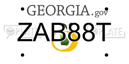 ZAB88T Georgia License Plate
