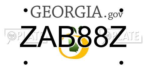 ZAB88Z Georgia License Plate