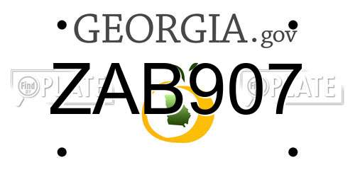 ZAB907 Georgia License Plate