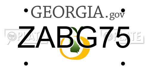 ZABG75 Georgia License Plate