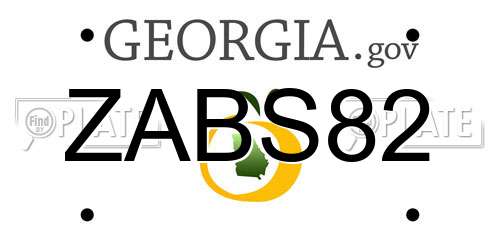 ZABS82 Georgia License Plate