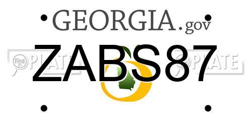 ZABS87 Georgia License Plate
