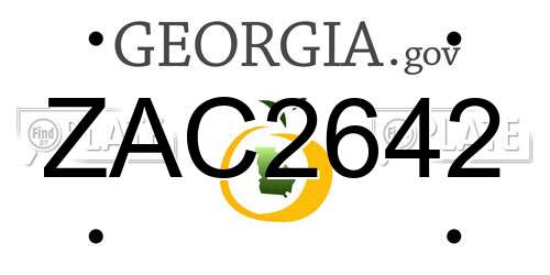 ZAC2642 Georgia License Plate