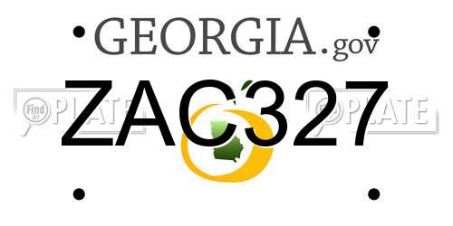 ZAC327 Georgia License Plate
