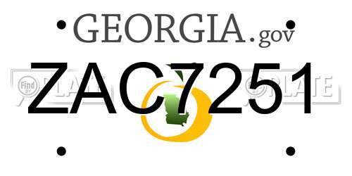 ZAC7251 Georgia License Plate