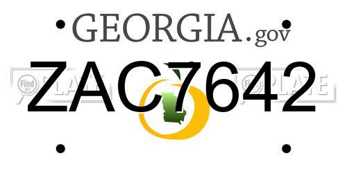 ZAC7642 Georgia License Plate