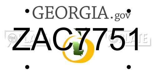 ZAC7751 Georgia License Plate