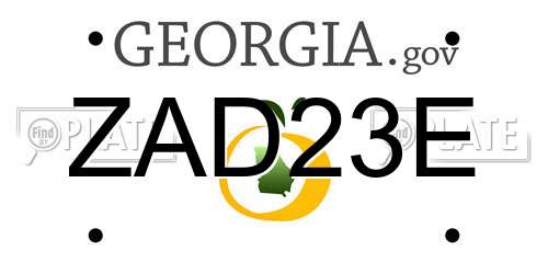 ZAD23E Georgia License Plate