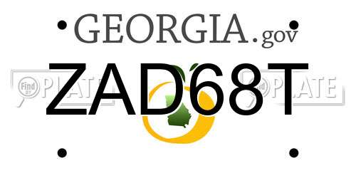 ZAD68T Georgia License Plate