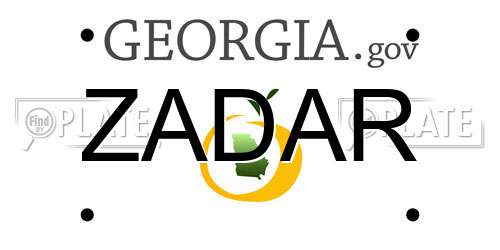 ZADAR Georgia License Plate