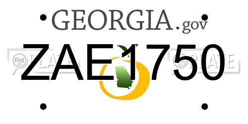 ZAE1750 Georgia License Plate