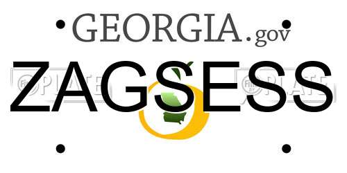 ZAGSESS Georgia License Plate