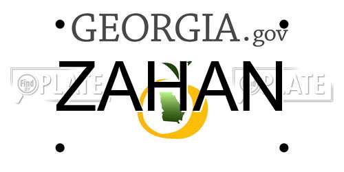 ZAHAN Georgia License Plate