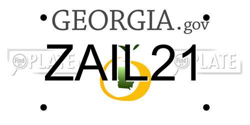 ZAIL21 Georgia License Plate