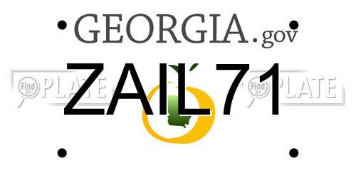 ZAIL71 Georgia License Plate