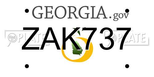 ZAK737 Georgia License Plate