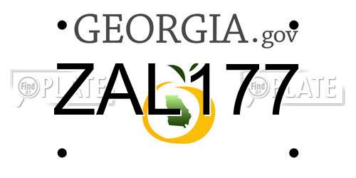 ZAL177 Georgia License Plate