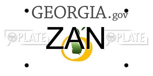 ZAN Georgia License Plate
