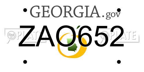 ZAO652 Georgia License Plate