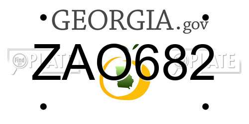 ZAO682 Georgia License Plate