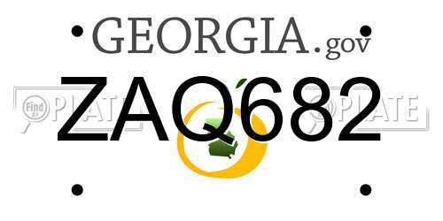 ZAQ682 Georgia License Plate