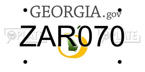 ZAR070 Georgia License Plate