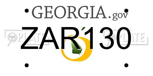 ZAR130 Georgia License Plate