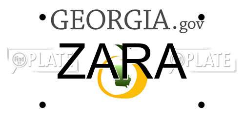 ZARA Georgia License Plate