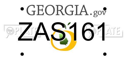 ZAS161 Georgia License Plate