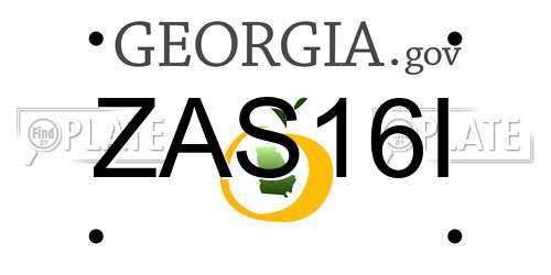 ZAS16I Georgia License Plate