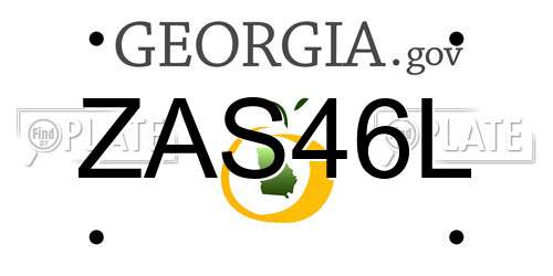 ZAS46L Georgia License Plate