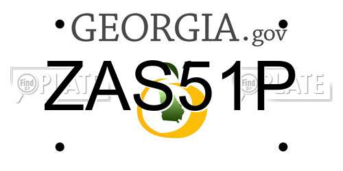 ZAS51P Georgia License Plate