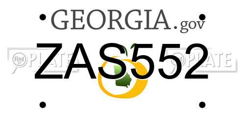 ZAS552 Georgia License Plate