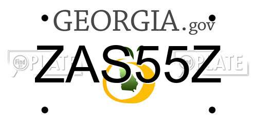 ZAS55Z Georgia License Plate