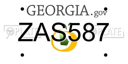 ZAS587 Georgia License Plate