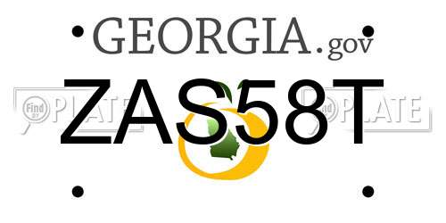 ZAS58T Georgia License Plate
