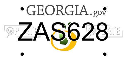 ZAS628 Georgia License Plate