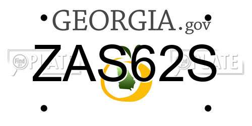 ZAS62S Georgia License Plate