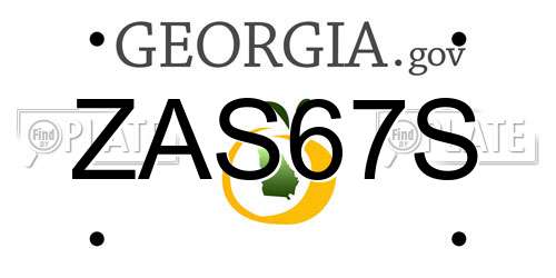 ZAS67S Georgia License Plate