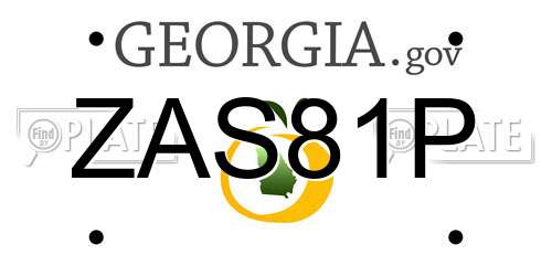 ZAS81P Georgia License Plate