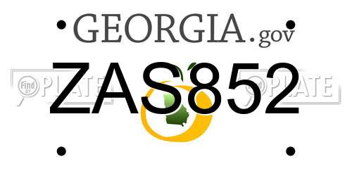 ZAS852 Georgia License Plate