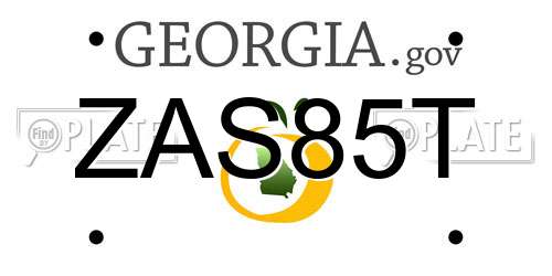 ZAS85T Georgia License Plate