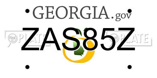 ZAS85Z Georgia License Plate