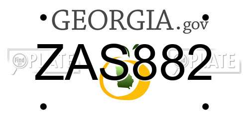 ZAS882 Georgia License Plate