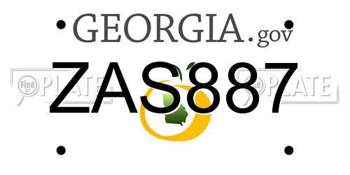 ZAS887 Georgia License Plate